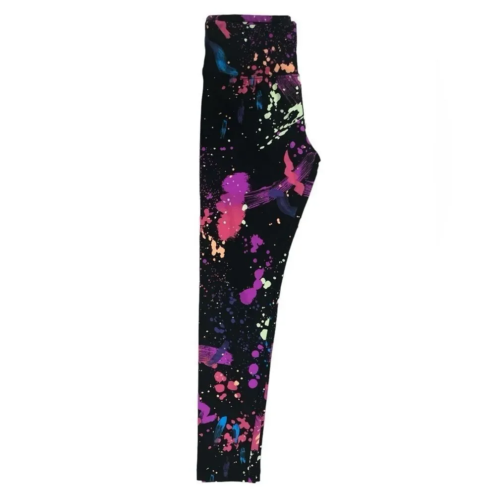 Justice Girls Athletic Paint Splatter Full Length Leggings